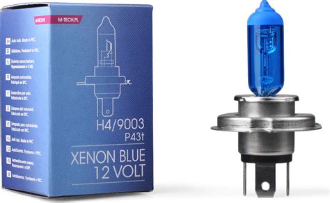 M Tech Λάμπα Αυτοκινήτου Μοτοσυκλέτας Xenon Blue H4 Αλογόνου 5000K