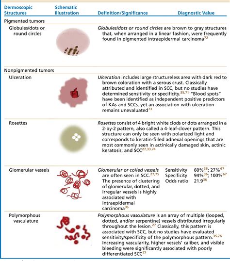 Table 1 from DERMOSCOPY FOR THE DIAGNOSIS AND MANAGEMENT OF CUTANEOUS ...