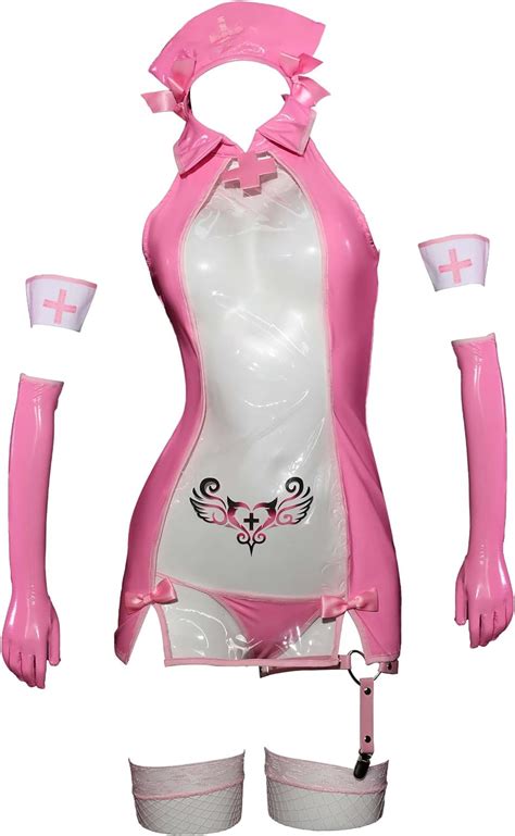 Amazon Mobbunny Women S Nurse Cosplay Costume Transparent Lingerie