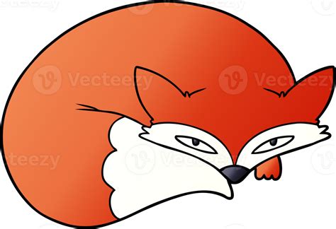 Cartoon Curled Up Fox Drawing 46724174 Png