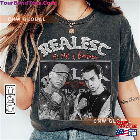 Ez Mil Eminem Rap Shirt Realest Album Concert Tour 2023 Vintage 90S Y2k Graphic Tee T-Shirt ...