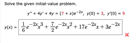 Solved Solve The Given Initial Value Problem Y 4y 4y