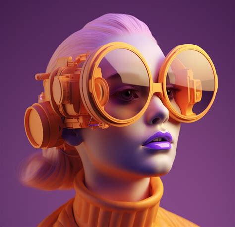 Premium AI Image | A woman with purple hair and purple glasses generative ai