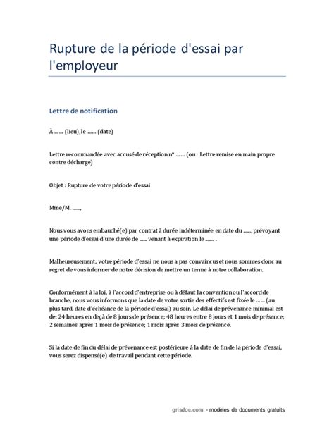 Rupture de la période d essai par l employeur DOC PDF page 1 sur 2