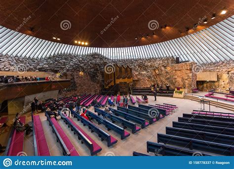 Interno Della Temppeliaukion Kirkko Una Chiesa Rock Helsinki