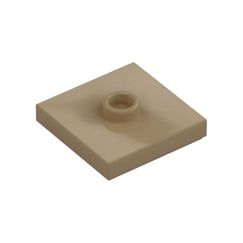 Lego Dark Tan Plate X With Groove And Center Stud