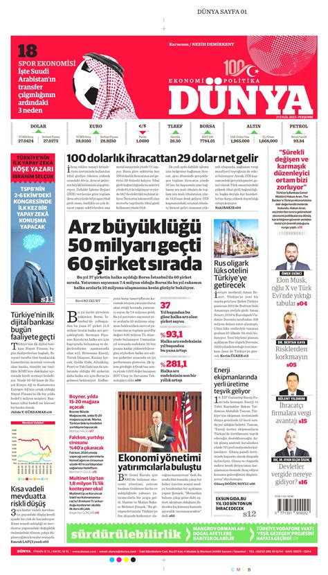 D Nya Gazetesi D Nya Man Et Oku Haberler Eyl L