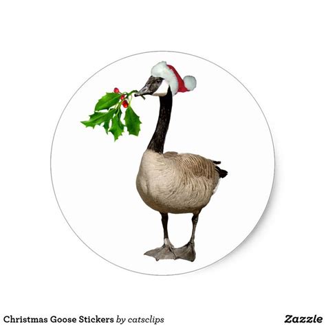 Christmas Goose Stickers | Zazzle | Christmas goose, Animal stickers ...