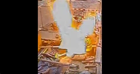 Terrifying Video Of Electrical Explosion After Jackhammer Hits Live 11 000v Wire — Construction