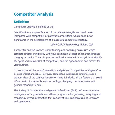 Competitor Analysis Report Sample