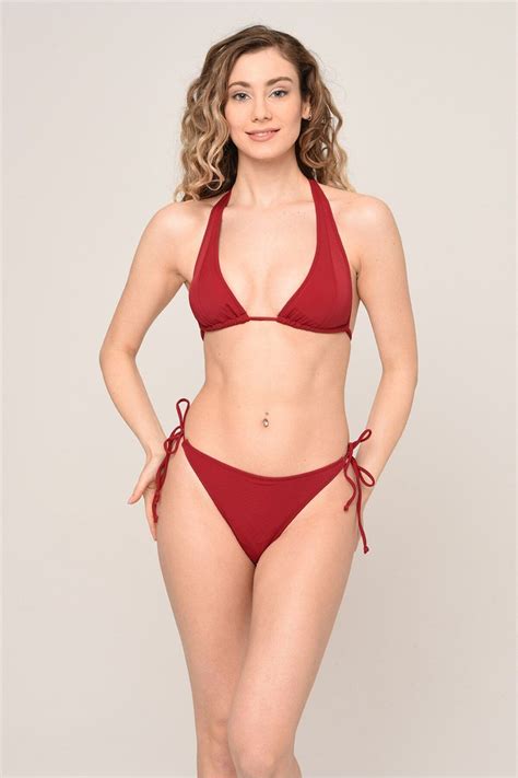Aquav Va Aquaviva Kad N Bordo Yan Ipli Gen String Bikini Tak M