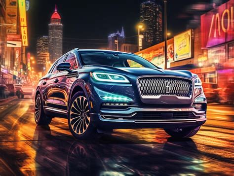 Premium Photo Grey Lincoln Nautilus Suv Surreal Scenic Neonlit