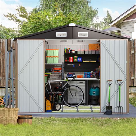 Jolydale Ft W X Ft D Metal Storage Shed With Metal Base Frame Kit