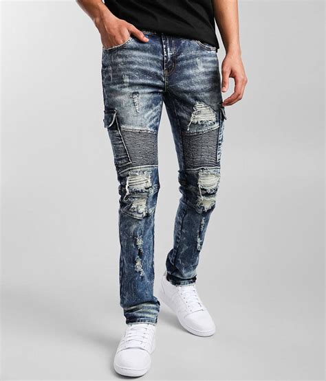 Preme Moto Skinny Cargo Stretch Jean Mens Jeans In Morocos Indigo