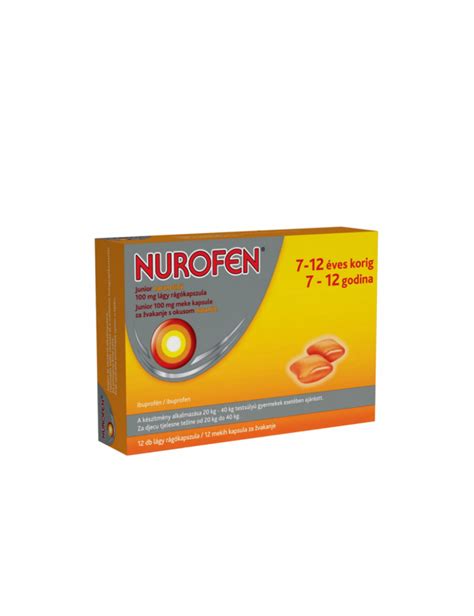 Nurofen Junior narancsízű 100 mg lágy rágókapszula 12x Prevenció Patika