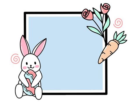 Premium Vector Easter Background With Cute Rabbit Frame