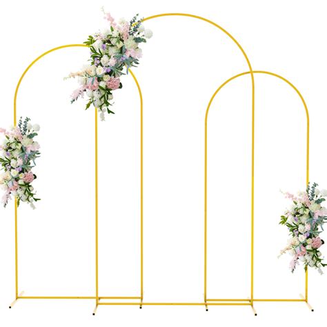 Aseem Wedding Arch Backdrop Stand Set Of 3 7 2ft 6 6ft 6ft Gold