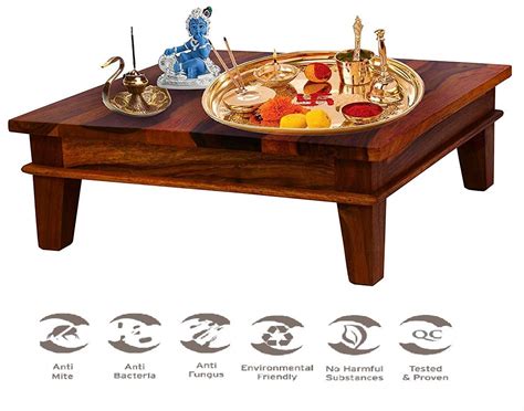 PC Wood Furniture Solid Wood Pooja Chowki Wooden Wooden Chowki For