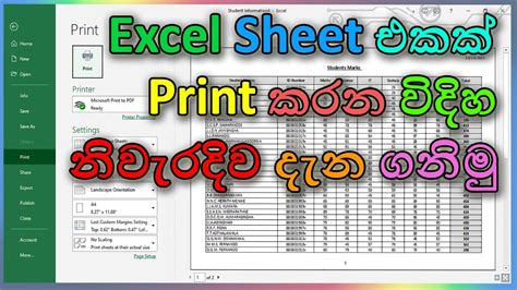 How To Take A Printouts Properly In Excel Sinhala YouTube