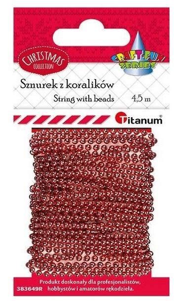 Titanium Koraliki Na Sznurku 3 Mm X 4 5 M Czerwone TITANIUM