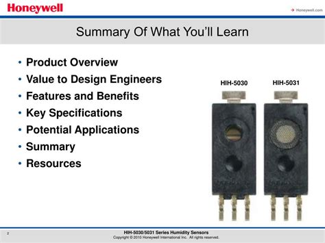 Ppt Product Training Module Hih And Hih Series Humidity