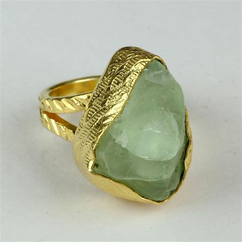 GREEN APATITE F - BRR957-BEAUTIFULL GREEN APATITE ROUGH STONE RING