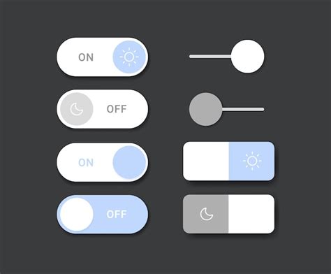 Premium Vector Grey And Blue Button Mobile Neumorphism Toggle Switch