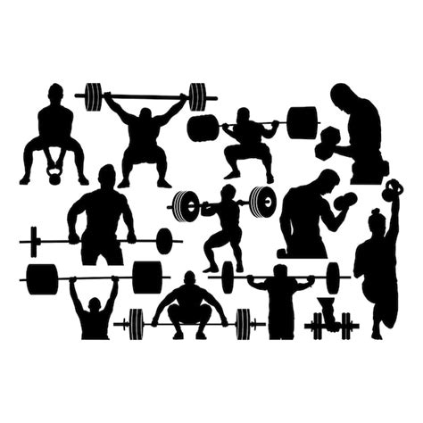 Premium Vector Weight Lifting Man Silhouette Vector