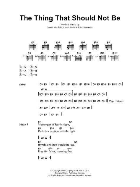 The Thing That Should Not Be by Metallica - Guitar Chords/Lyrics ...