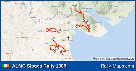 Streckenverlauf ALMC Stages Rally 1989 RallyeKarte De