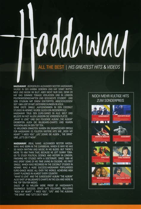 the-records-lover: Haddaway – All The Best – His greatest hits and ...
