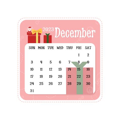 Gambar Kalender Kartun Desember Tahun Baru 2023 Desember Kalender