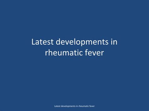 Acute Rheumatic Fever Ppt