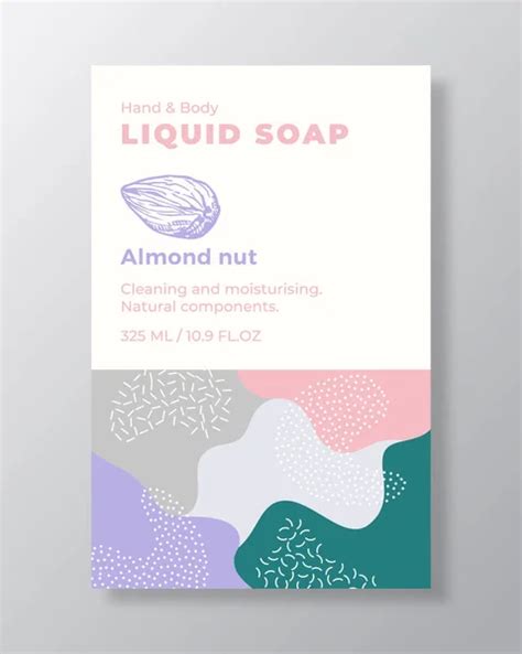 Almond Food Label Template Abstract Vector Packaging Design Layout