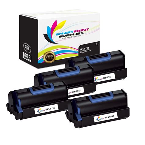 4 Pack Okidata B721 Black Toner Cartridge Replacement By Smart Print