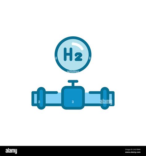 Export And Import H2 Color Line Icon Hydrogen Energy Isolated Vector Element Outline