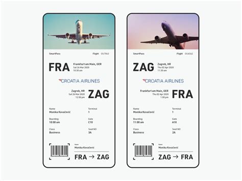 Boarding Pass App Concept Design Design Mobile Tricks Concept Design