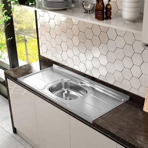 Pia De Inox Cozinha - Pia De Cozinha Em Aço Inox De 120cm Cuba Para Esquerda Concretada Sem ...