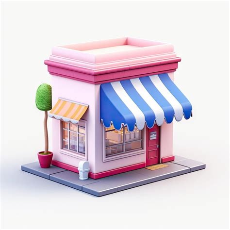 Premium Photo 3d Isometric Render Of A Local Shop Building