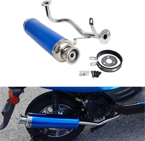 Nicecnc Blue Exhaust System Muffler Pipe Compatible With Gy6 139qmb Qmb139 1p39qmb 4