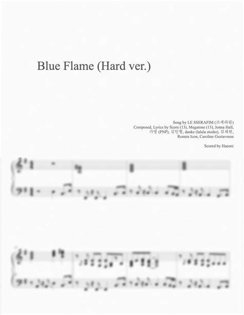 악보 Le Sserafim 르세라핌 Blue Flame Hard Ver By Haeoni