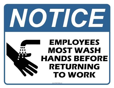 Printable Hand Washing Signs For Employees