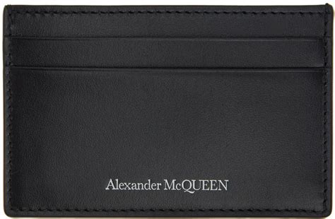 Alexander Mcqueen Porte Cartes Noir En Cuir Ssense France