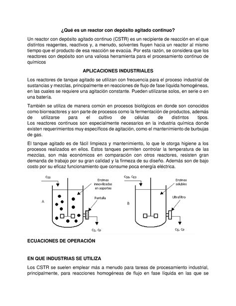 Reactor Isotermico CON Agitacion Qué es un reactor con depósito