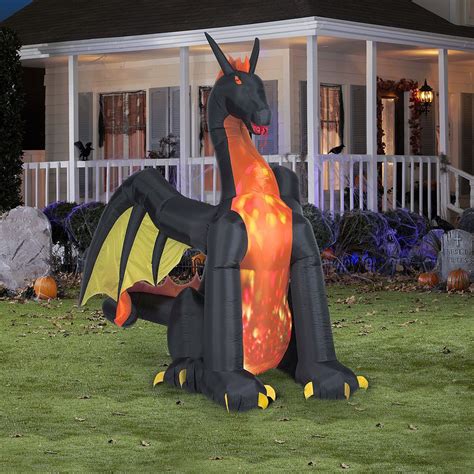 Light Up Inflatable Dragon 9ft Party City Fire And Ice Dragons