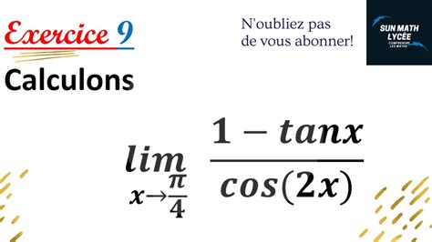 Limite trigonométrique exo 9 YouTube