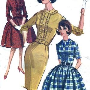 Vintage 1962 Mccall S 6430 Sewing Pattern Misses Junior S Dress With