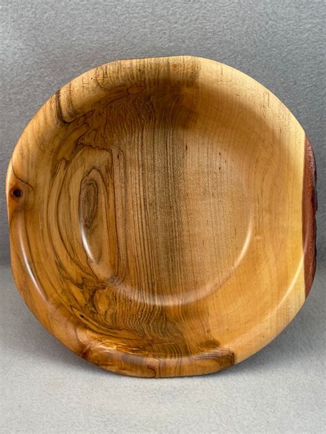 Hand Turned Ambrosia Maple Wood Bowl With Partial Live Edge Etsy