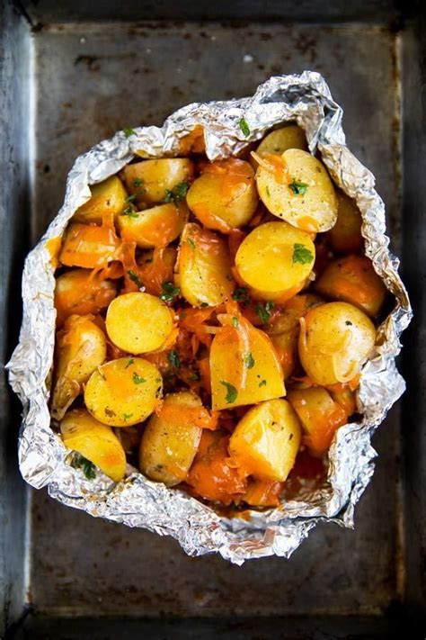 These Cheesy Campfire Potatoes Cook In Foil For A Simple Side Dish You