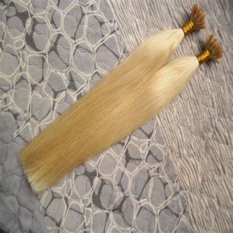 613 Bleach Blonde Brazilian Straight Keratin Capsules Prebonded Fusion